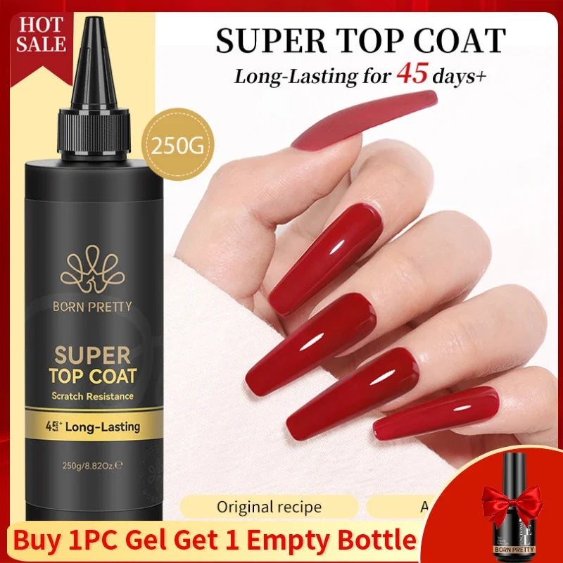 Blushimmer Born Pretty 250g milky white jelly nude gel nail polish refill, translucent semi-permanent soak-off UV gel in clear packaging