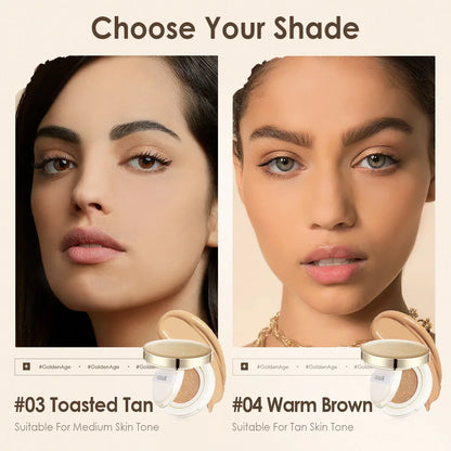 Blushimmer FOCALLURE waterproof matte foundation cushion with high coverage, smooth finish, and poreless, nutritious face makeup.