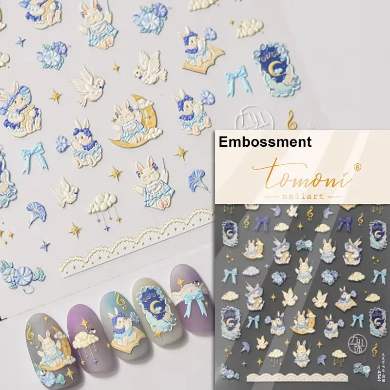 Brown Japanese Kawaii bear nail art sticker by Blushimmer, self-adhesive cartoon animal decal for DIY nail decoration.