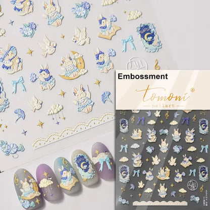 Brown Japanese Kawaii bear nail art sticker by Blushimmer, self-adhesive cartoon animal decal for DIY nail decoration.