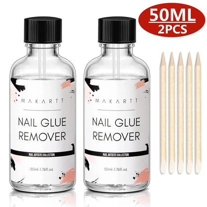 Blushimmer Nail Glue Remover for false nails and press-on nails, in a clear bottle with a brush applicator.