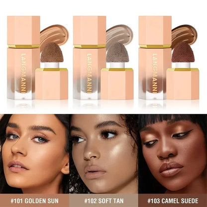 Blushimmer liquid contour stick and highlighter for face, featuring natural matte finish and nose shadow cream for contouring and brightening.