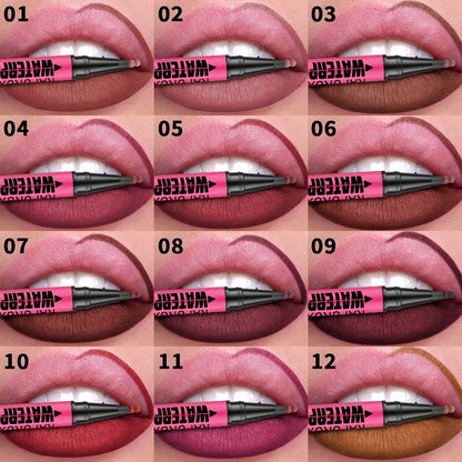 1PC Liquid Matte12-Color Lipliner Pencil Waterproof Plumping Stain Lipstick Natural Lip Liner Outline Lips Contour Makeup