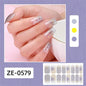 Gradient Cat Eye Style Nail Art Stickers, 16-Piece Set Self-Adhesive Waterproof Glitter False Nail Decals