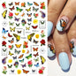 Elegant Butterfly Nail Manicure Stickers Blue Butterflies Leopard Retro Flowers Adhesive Decal Wedding Charm Manicure Tips