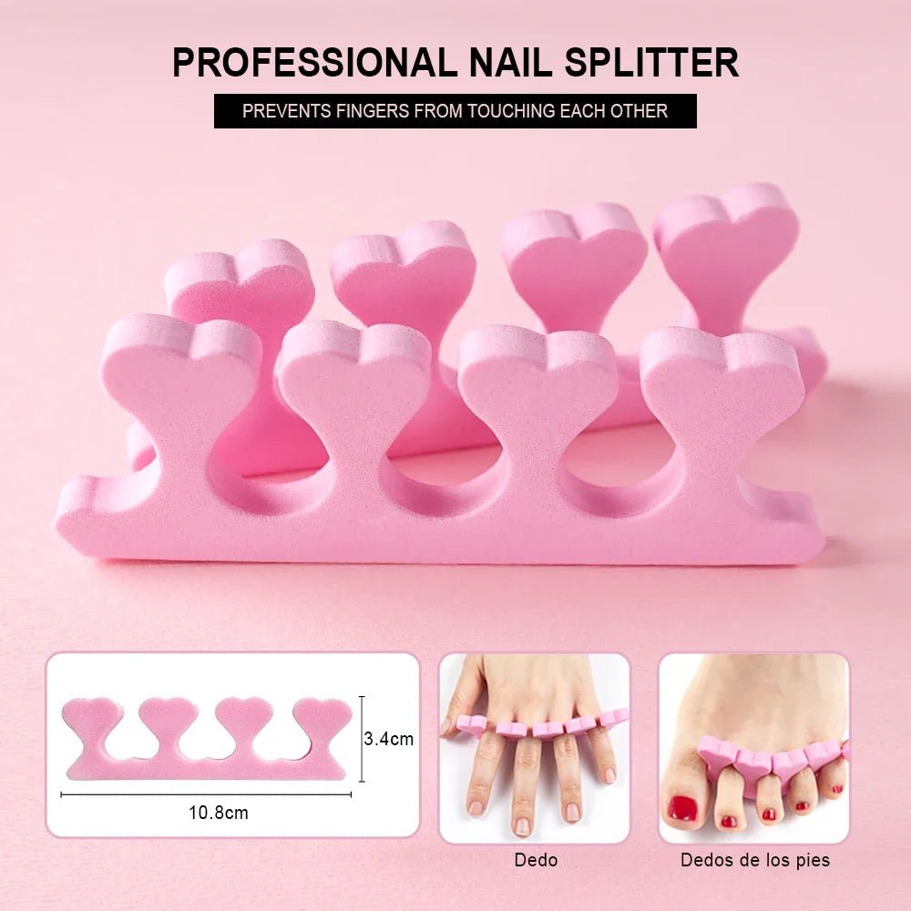Blushimmer 18-piece gel nail polish set with glitter art gels, UV light, base and top coat, nail art stickers for salon or home use.