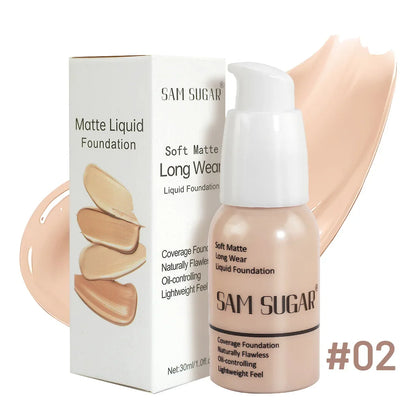 SAM SUGAR 6Color Concealer Liquid Foundation Long Lasting Oil Control Natural Soft Moisture Waterproof Constant Makeup Concealer