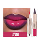 Black Brown Tapered Lip Liner Contour Pencil Double Head Mirror Plumping Lip Glaze Crystal Lip Gloss Sexy Red Lips Tint Makeup