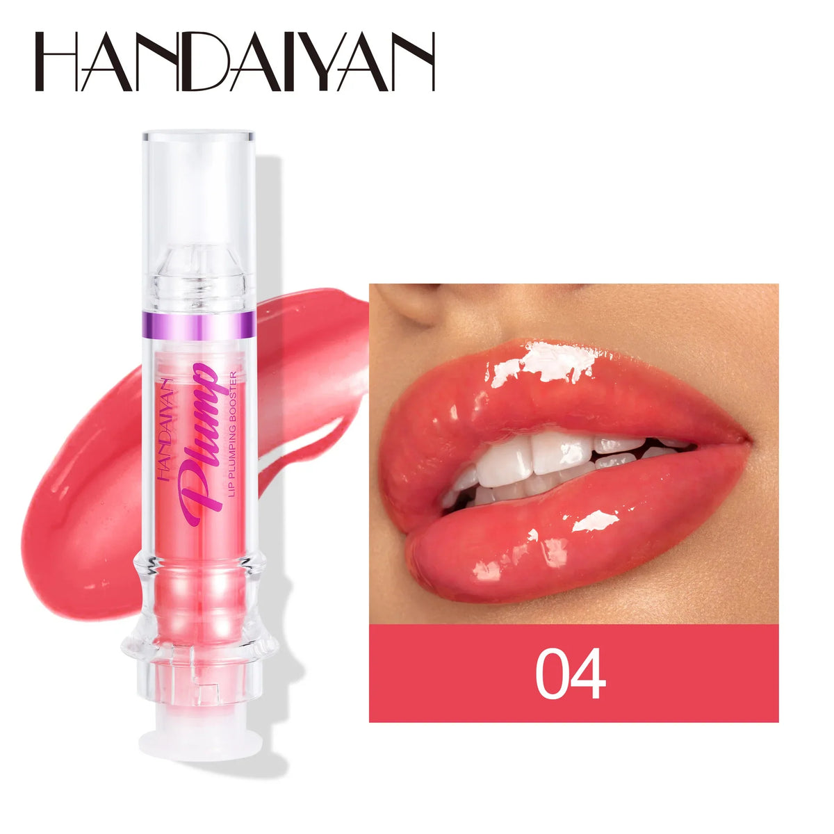 Blushimmer Handayan 6-color lip plumper gloss with honey oil for moisturizing, transparent shine, and makeup enhancement.
