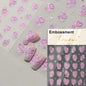 Colorful Cat's Eye 5D gradient European love heart gem nail art stickers with crystal geometric designs for manicures.
