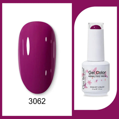 Clou Beaute neon gel nail polish base and top coat in black, red, white, green, and velvet finish from Blushimmer, 15ml bottle