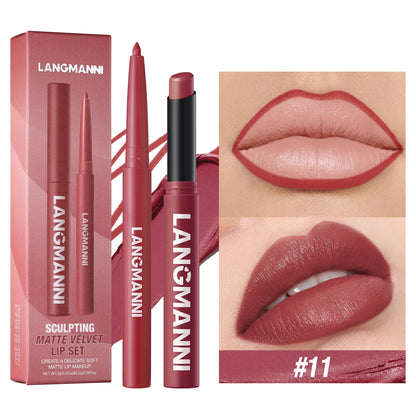 Blushimmer waterproof lipliner and lipstick set with smooth, smudge-proof, fade-resistant formula in a sleek, durable design.