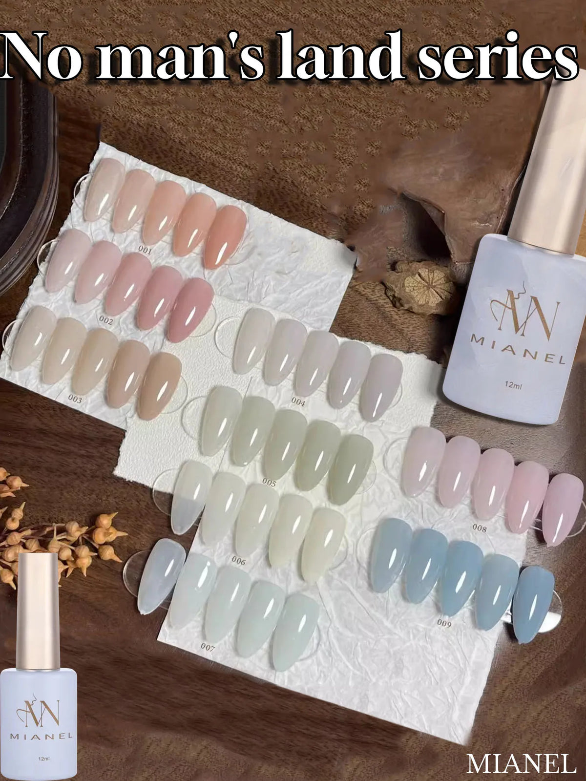 Blushimmer Mianel Japanese-style Fairy Gel Nail Polish in white pink nude, ice clear, ideal for pink and summer nail designs.