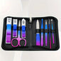 Blushimmer stainless steel manicure and pedicure kit with 9-18 precision nail tools in a travel case including clippers and scissors.