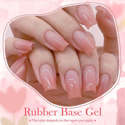Blushimmer Born Pretty 15ml jelly nude rubber base gel in natural milky white for semi-permanent UV and LED gel nails.