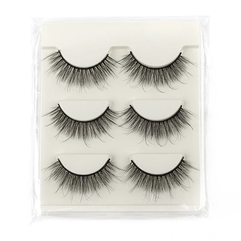3/5 Pairs Hot Sale Natural Long 3D Mink Lashes Soft Short Faux Cils Handmade Fake Lashes Makeup Tool Eyelash Extension maquiagem
