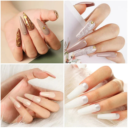 Blushimmer acrylic nail kit with UV nail lamp, glitter gel, poly nail gel, and manicure tools for nail extensions and building gels