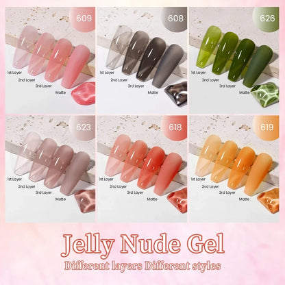 Blushimmer MAYCHAO 12ml jelly gel nail polish top coat with UV/LED gel art varnish for long-lasting semi-permanent manicure.