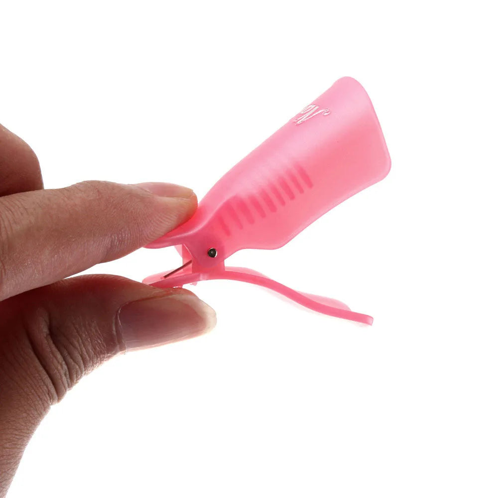 Set of 10 reusable gel nail polish remover cap clips for fingers and toes, ideal for acrylic and gel polish soak-off by Blushimmer.