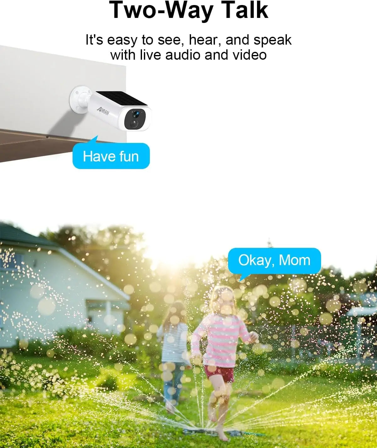 5MP Solar Security Camera Outdoor, Wireless Battery Powered WiFi Camera for Home Surveillance with Buit-in Solar Panel, Color Ni