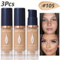 Blushimmer 3-piece full coverage concealer and foundation set with waterproof matte finish for dark spots and tattoos, travel size cosmetics