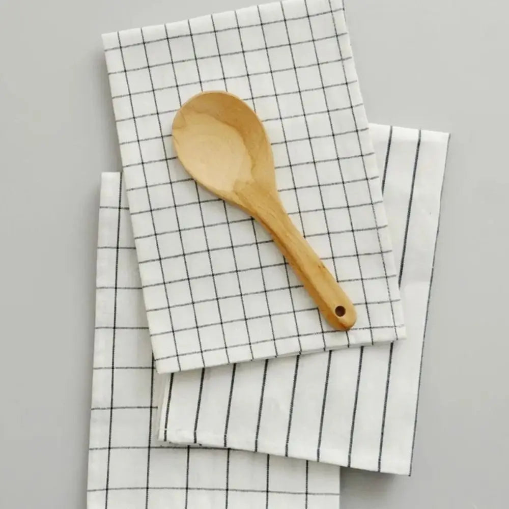 Tea Towel 40x60cm Kitchen Towel Cotton Printed Dish Cleaning Cloth Stripe Plaid Durable Table Napkin Dinner