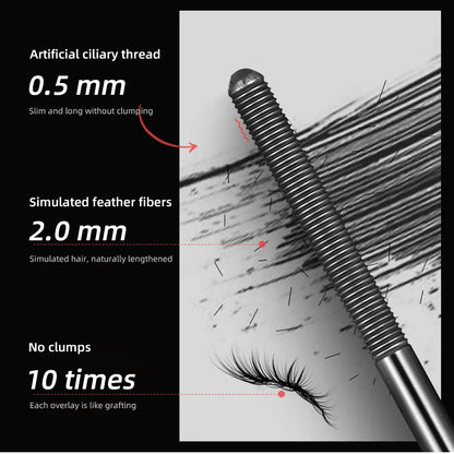 Blushimmer waterproof black metal iron mascara with silk fiber for long, curling eyelashes and non-clumping eye makeup.