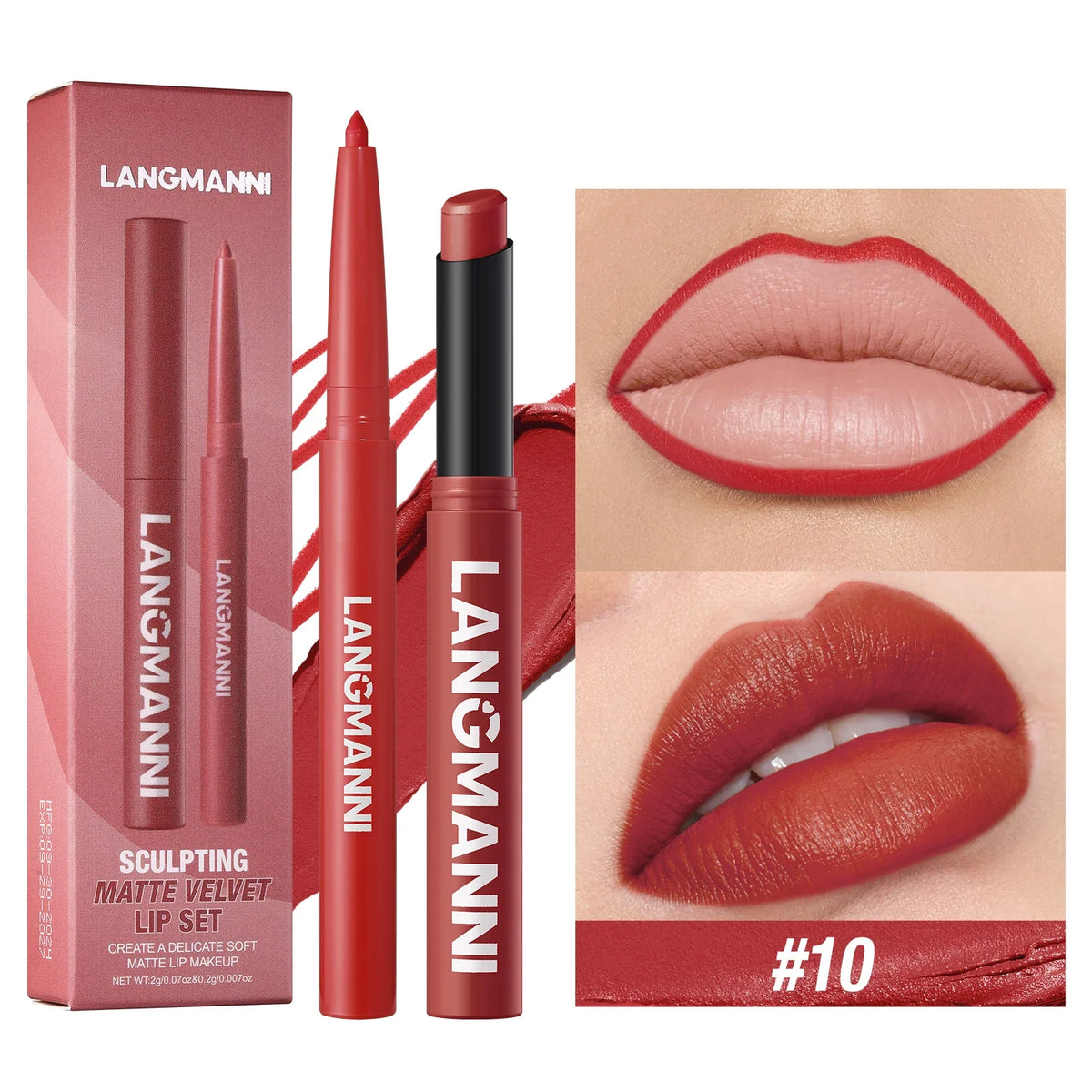 Blushimmer waterproof lipliner and lipstick set with no smudge, fade, or cup marks, designed for durable, flawless lip makeup.