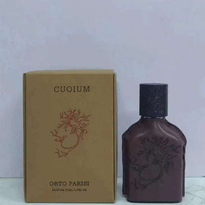 Unisex oriental woody perfume by Blushimmer, 50ml bottle featuring warm amber, soft musk, and earthy notes in elegant packaging.