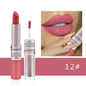 Blushimmer 2-in-1 velvet matte lipstick and lip gloss in bold red with a double head design, waterproof and non-stick finish.