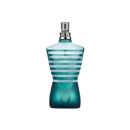 Jean Paul Gaultier Le Male men's EDT spray by Blushimmer, 4.2 oz, featuring the iconic bottle and light fragrance mist.