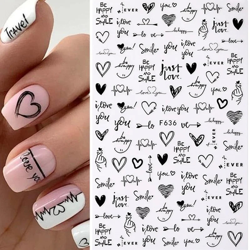 Black and white nail art stickers by Blushimmer featuring sexy woman girl designs for press-on nail decoration and body art.