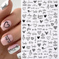 Black and white nail art stickers by Blushimmer featuring sexy woman girl designs for press-on nail decoration and body art.
