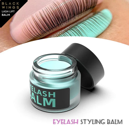 Blushimmer eyelash lifting glue 10g, solid adhesive with eyelash eyebrow wax, silicone lifting pads, and eyelash curler on white background.