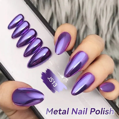 Blushimmer Lilycute 7ml mirror metallic nail polish in red and purple shades with a reflective, mirror-like finish for nails