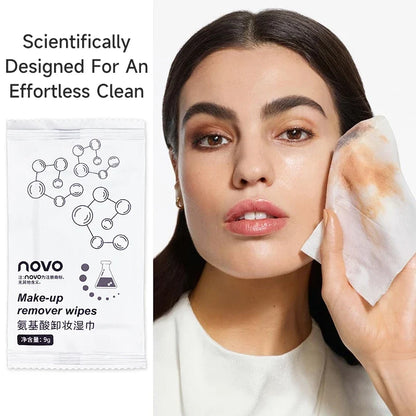 Set of 30 Blushimmer makeup remover wipes for face, individually packaged, moisturizing, gentle, and deep cleansing without residue