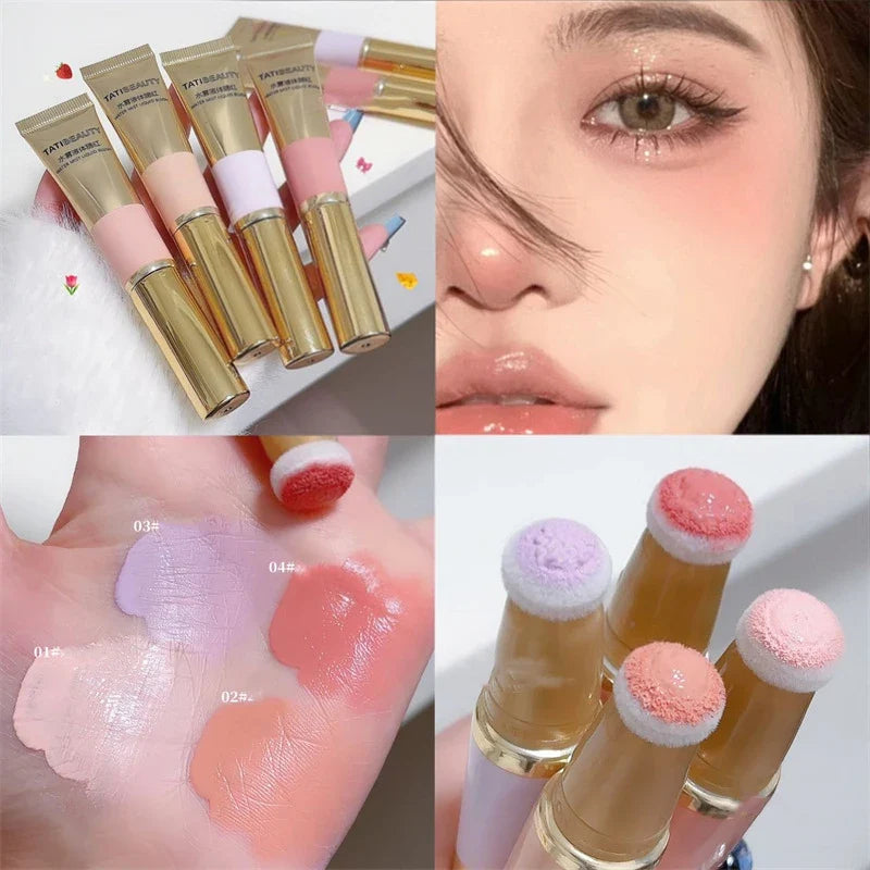Blushimmer Air Sense Liquid Blusher in Cute Strawberry Milk purple shade, matte blush for contour and brightening, Korean dupe makeup