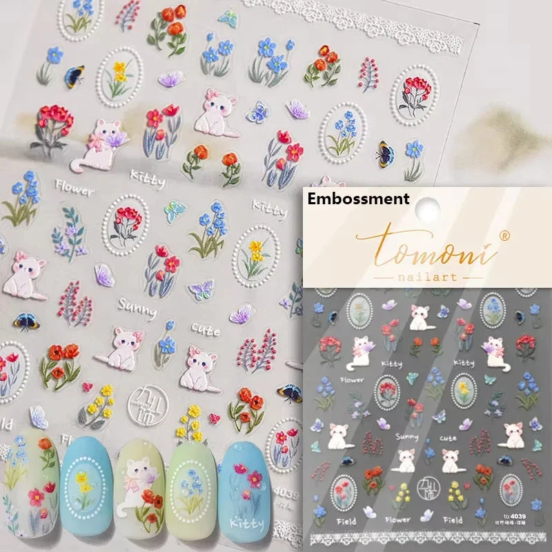 Brown 5D Japanese Kawaii Bear nail art sticker by Blushimmer, self-adhesive cartoon animal decal for DIY nail decoration.