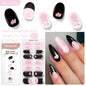 Harunouta Blushimmer gradient red marble gel nail strips with gold line, semi-cured DIY gel polish stickers for UV/LED nails.