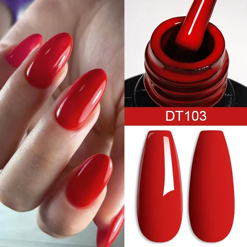 7ml Burgundy Crimson Nail Gel Polish by Blushimmer, high pigment, non-streak, long-lasting UV/LED soak-off nail art gel for home salon