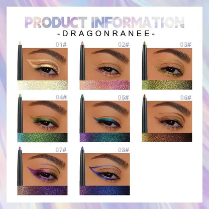 Blushimmer Glitter Aurora Eyeliner Pen with multi-chrome shiny metallic finish in green and purple shades.