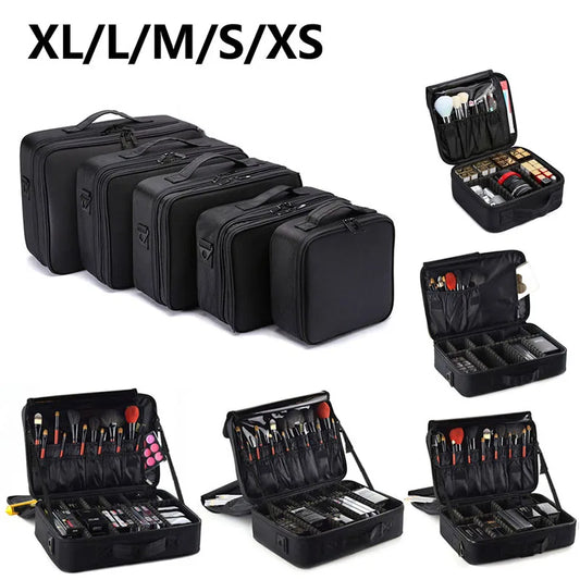 Blushimmer professional makeup case for women, large capacity travel beauty storage box with compartments for nail tools and cosmetics.