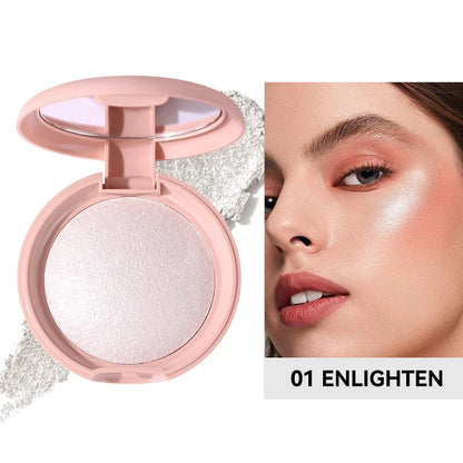 Blushimmer waterproof highlighter powder with shimmer and glitter for face, cheeks, eyes, and body makeup application.