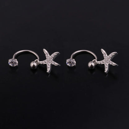1 Pair Stainless Steel Mini CZ Drop Earring Women Moon Flower Tragus Cartilage Helix Hoop Conch Rook Daith Lobe Piercing Jewelry