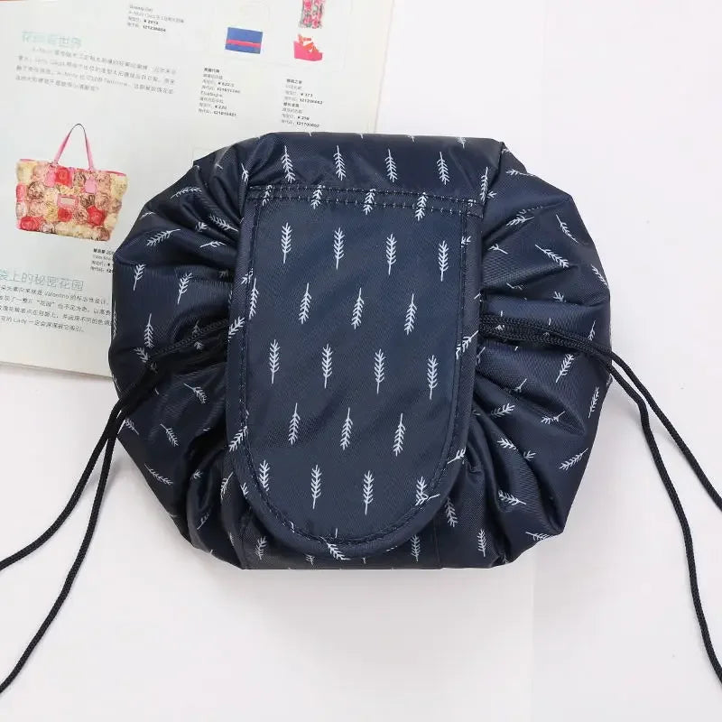 Blushimmer women’s drawstring cosmetic bag, waterproof travel makeup organizer with compartments, portable and stylish toiletry case