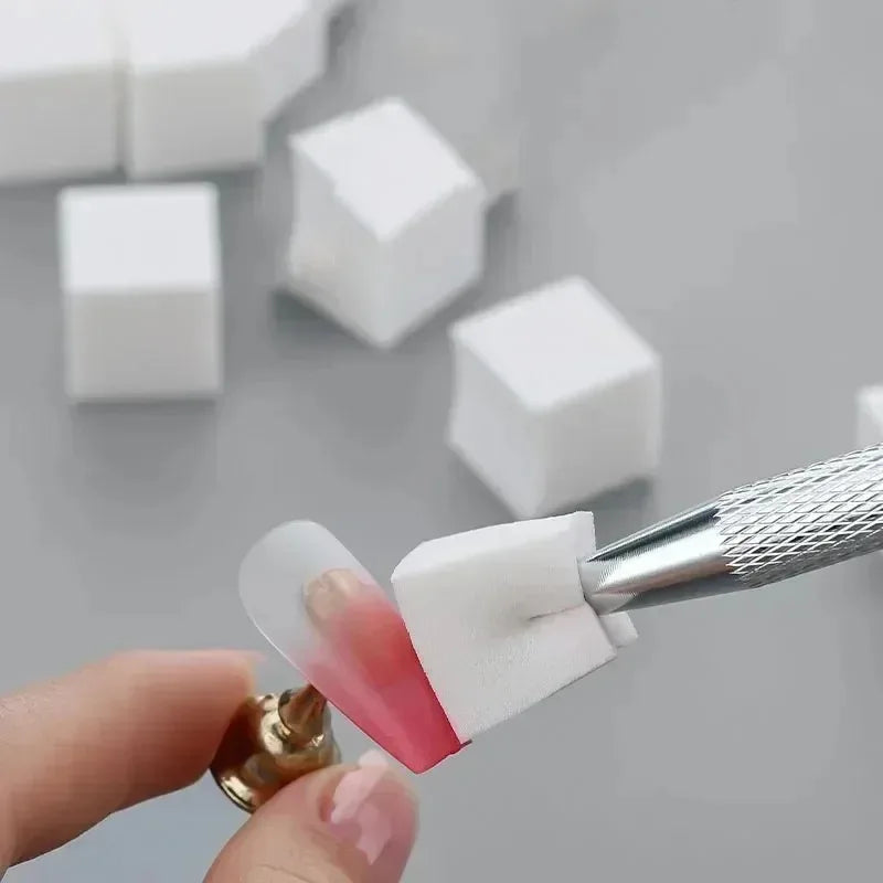 Blushimmer square nail art sponge set with gradient nail brushes and gel polish design for manicure DIY, 25/50/100 pieces