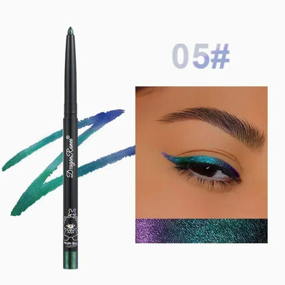 Blushimmer Glitter Aurora Eyeliner Pen with shimmering green and purple metallic finish, designed for vibrant eye makeup.