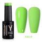 YOKEFELLOW 10ml translucent pink gel nail polish by Blushimmer, showing a smooth, glossy finish on a nail.