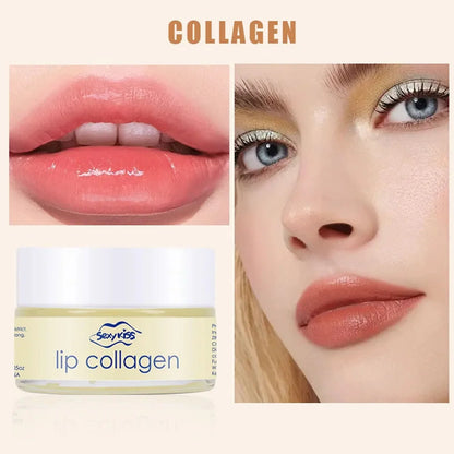 Blushimmer Lip Collagen Sleeping Lip Mask in 20g with silicone lip brush for deep moisturizing, exfoliation, and brightening.