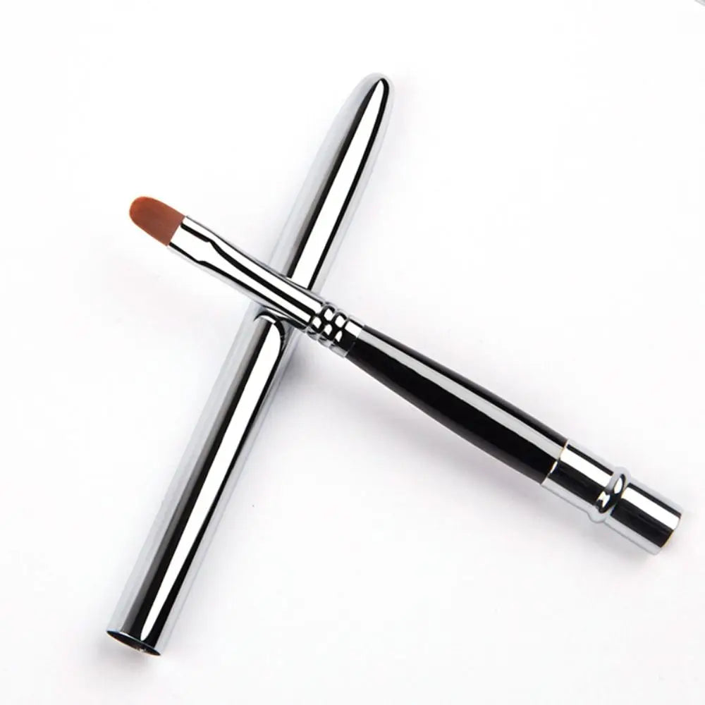 Beauty Lady Lip Gloss Brush Makeup Brush Metal Handle with Protect Cap Cosmetic Brush Lipstick Brush Concealer Brush Lip Brush